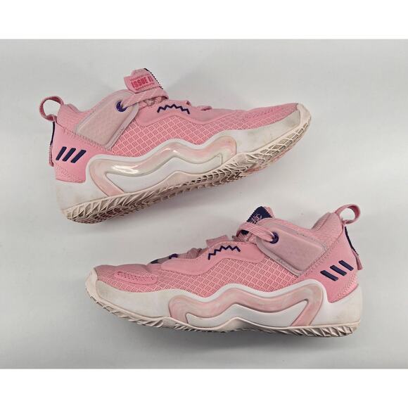 Adidas D.O.N. Issue 3 C Pink White Blue Donovan Mitchell Sneakers GY2863 Youth 3 - Picture 3 of 8